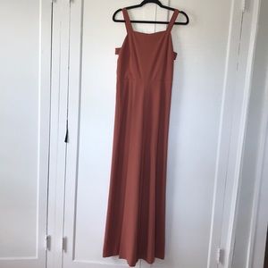 Burnt orange wide leg jumpsuit